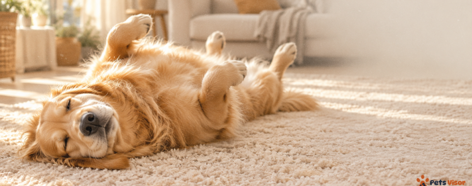 signs your dog trusts you golden retriever sleeping belly up completely relaxed