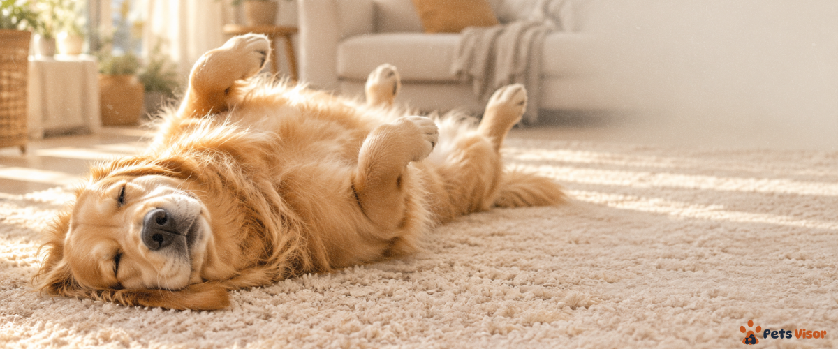 signs your dog trusts you golden retriever sleeping belly up completely relaxed